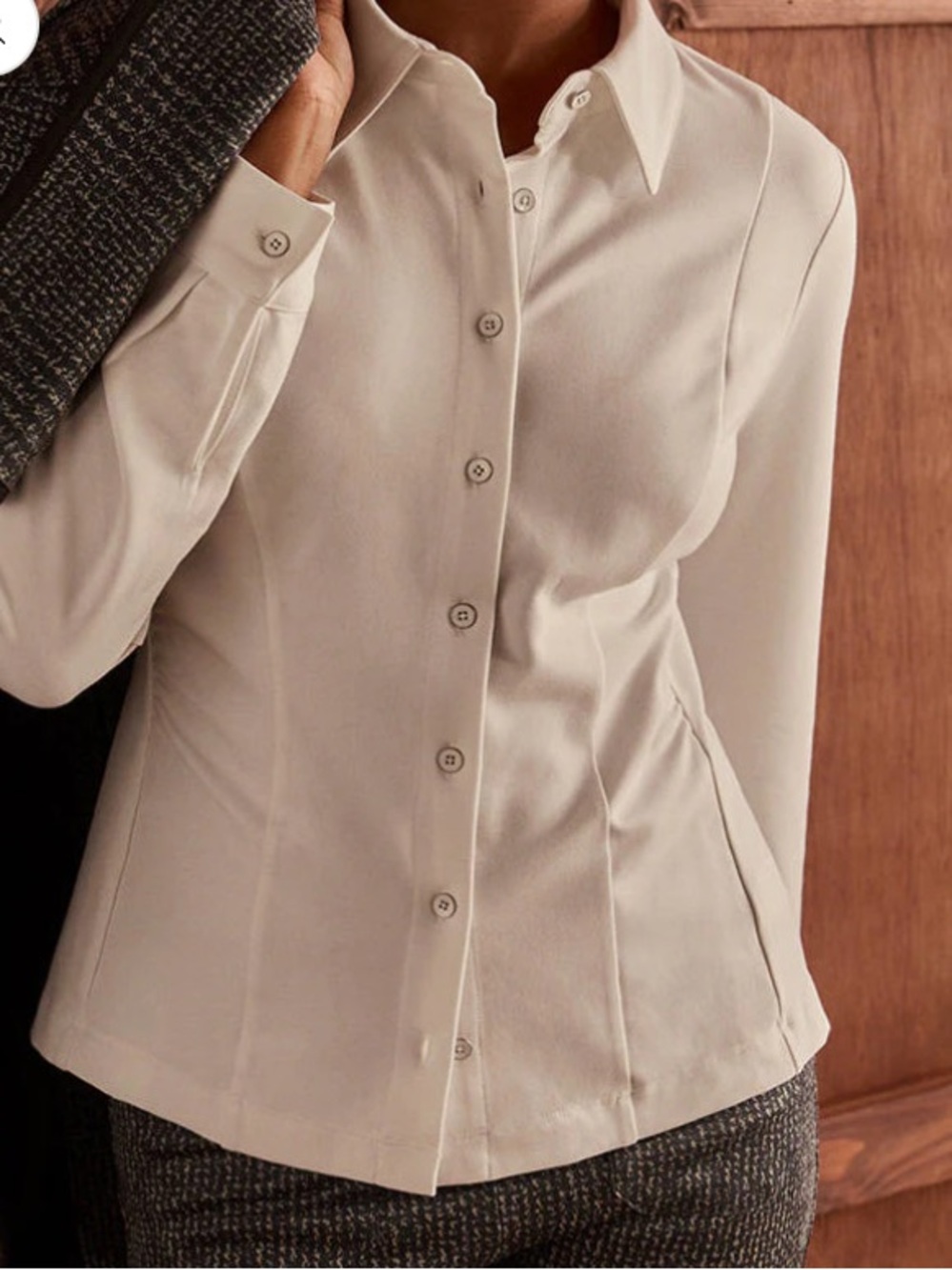Cabi Interlock knit Button-Front Shirt - Women's Top